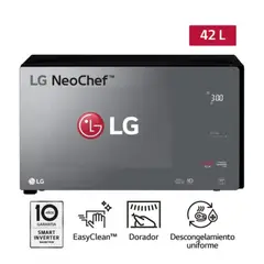 LG - Horno Microondas MH8296DIR EasyClean 42L con Smart Inverter
