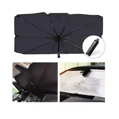 GENERICO - Sombrilla para Autos Plegable Negro Plata