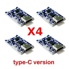GENERICO - PACK 4 Circuito Placa Tp4056 Cargador Batería Litio 18650 TIPO Usb C