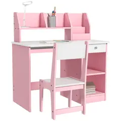 GENERICO - Escritorio Infantil Reiko Blanco y Rosa Petrox Home