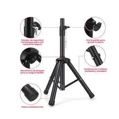 GENERICO - Soporte para Parlante SPS-502M Altura Ajustable con Traba de Seguridad