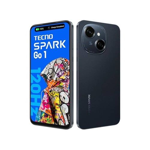 Smartphone Tecno Spark Go 1 64GB ROM+ 6GB RAM (3GB+3GB Extended) Batería 5000 mAh Pantalla 120hz / Stratrail Black