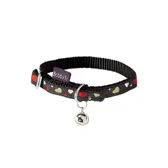 BOBBY - Collar para gatos cat love - negro