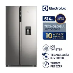 ELECTROLUX - Refrigerador ERSA53V2HDS No Frost Side By Side Inverter 514 Litros Silver