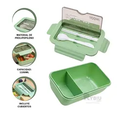 RYBIU IMPORT - Envase Hermetico de Color Verde Y+Regalo Agendita