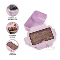 RYBIU IMPORT - Recipiente con Utensilios Morado Y+Regalo Ligas para Peinar