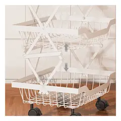 RYBIU IMPORT - Verdulero Duradero de 4 Pisos Blanco Y+Papel de Regalo