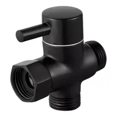 GENERICO - Válvula Desviadora para Cabezal de Ducha o bidé Negro Mate en Acero