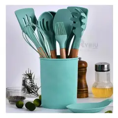 RYBIU IMPORT - Utensilios de Cocina Color Verde Y+Banderitas Adhesivas