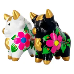 GENERICO - Pareja de Toritos de Pucará de 5 cm. Artesanía Peruana