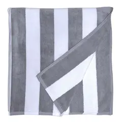 GENERICO - Toalla de Playa Gris con Blanco 90cm x 180cm