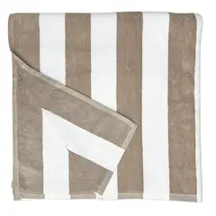 GENERICO - Toalla de Playa Marrón Arena con Blanco 90cm x 180cm