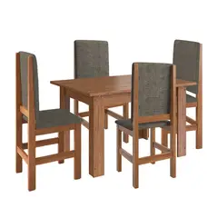 2020 HOME PERU - Juego de Comedor 114X084 Canela 4 Sillas