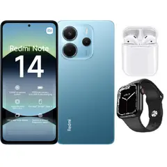 XIAOMI - Redmi Note 14 256GB Azul + Audifonos + Smartwatch