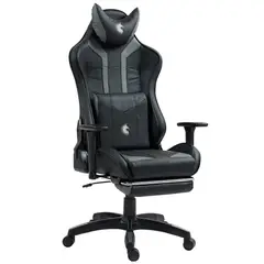 DREIZT - Silla Gamer Devil Series Negro Pro 180° Reclinable Con Posapies