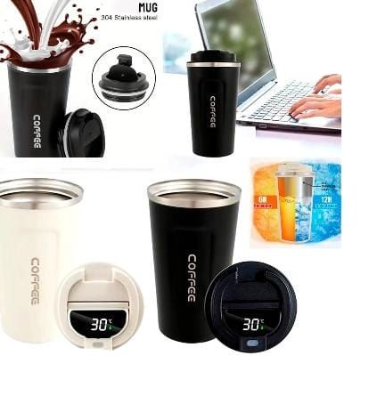 1 VASO TERMO INTELIGENTE CON SENSOR DE TEMPERATURA NEGRO