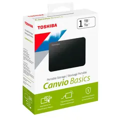 Toshiba - DISCO DURO EXTERNO TOSHIBA CANVIO BASICS (HDTB510XK3AA) 1 TB NEGRO