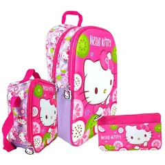 SCOOL - Ranger Mochila A4 Lonchera Cartuchera Hello Kitty 3D