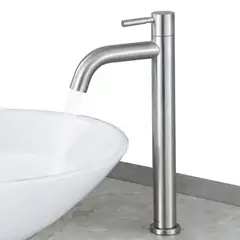 GENERICO - Grifo Caño Ovalin o bowl Liviano de 30cm de Acero Satinado Mate