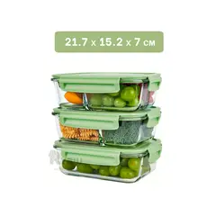 RYBIU IMPORT - Tupper para Horno en Verde Y+Regalo Ligas para Peinar