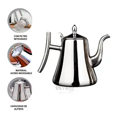 RYBIU IMPORT - Infusor para Lonche de 2L Plateado Y+Banderitas Adhesivas