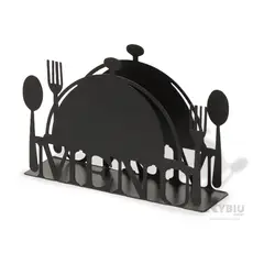 RYBIU IMPORT - Portaservilletas de Metal Tono Negro Y+Banderitas Adhesivas