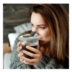 GENERICO - Vaso para Liquidos Calientes Plomo 350ml Y+Papel de Regalo