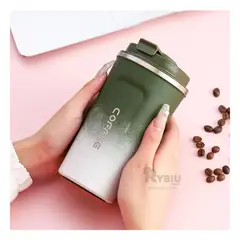 GENERICO - Vaso Termo Inteligente con Pantalla 510ml Verde con Blanco