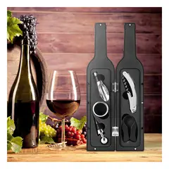 RYBIU IMPORT - Set Innovador de Descorchador en Negro Y+Regalo Agendita