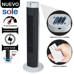 SOLE - Ventilador de Aire Tipo Torre 76cm SOLAIR019
