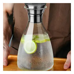 RYBIU IMPORT - Jarra de Cristal 1600 ML con Tapa de Acero Inoxidable