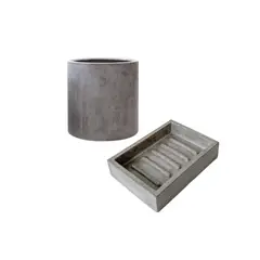 GENERICO - Juego de Accesorios para Baño Jabonera Portacepillos Concreto