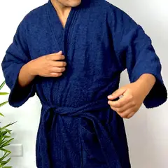 GENERICO - Salida de baño de 380 gramos - L - Azul marino