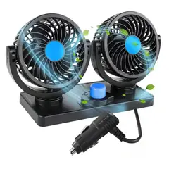 GENERICO - Ventilador Auto 360 Turbo Giratorio Graduable Portatil 12v