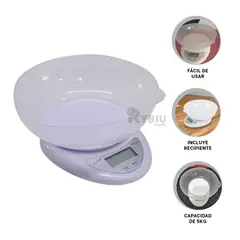 RYBIU IMPORT - Balanza Digital y Facil Uso Tono Blanco Y+Papel de Regalo