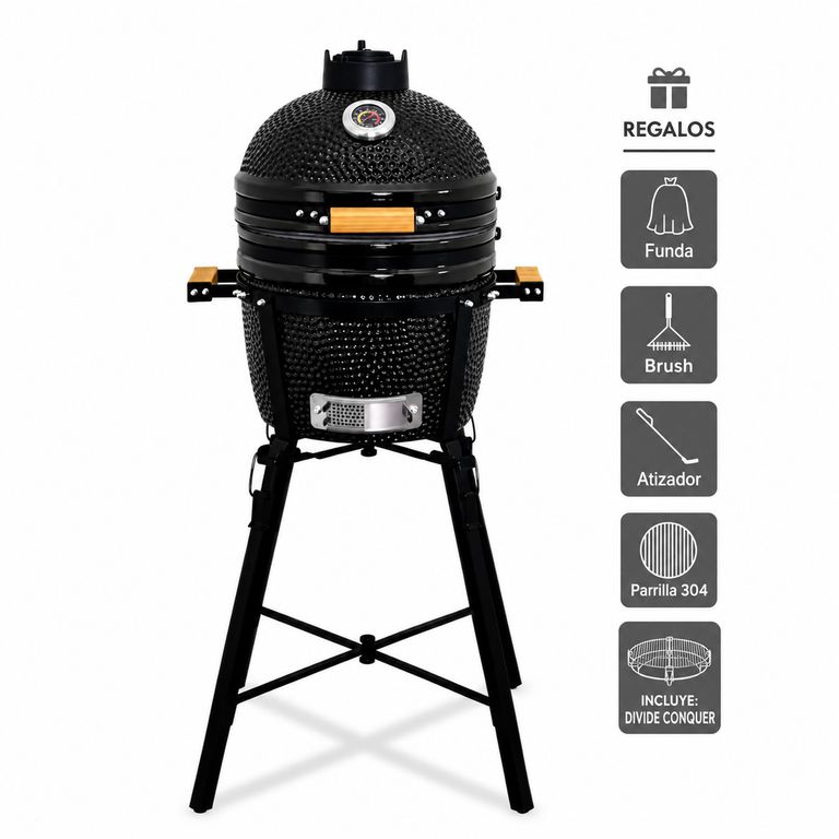 Kamado Granada 15 Negro + 3 accesorios
