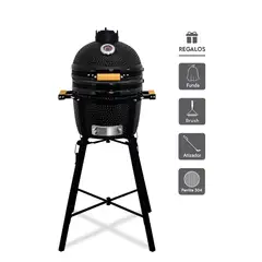 GRILLCORP - Kamado Granada 15 Negro + 3 accesorios