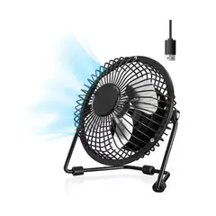 GENERICO - Ventilador de Escritorio Metálico USB Negro