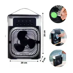 GENERICO - Ventilador Humidificador Portátil Negro + Esencia