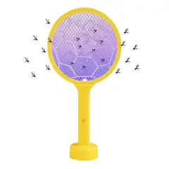 GENERICO - Raqueta eléctrica matamoscas con luz - Amarillo