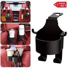 INSPIRA MARKET - Portavaso para Auto con Gancho Multiuso Pack x4