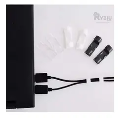 GENERICO - Clips Organizadores de Cables de 16 Pzs en Negro