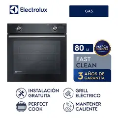 ELECTROLUX - Horno Empotrable A Gas Grill 80LT Black OE8GL