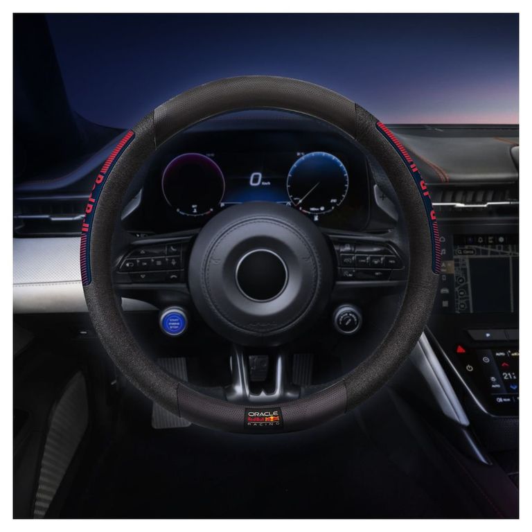 Cubre Volante Universal Red Bull Racing 03 Negro Rojo Auto