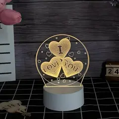 GENERICO - LÁMPARA 3D LUCES DE ILUSIÓN 3D LUZ CÁLIDA DISEÑO CORAZON