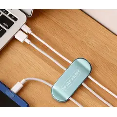 GENERICO - ORGANIZADOR DE CABLES ( BLISTER x 4 Unid ) - CELESTE AZUL