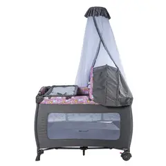 EBABY - Cuna Corral Mecedora Sally Rosado EB716-3