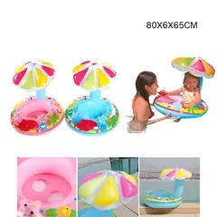GENERICO - Flotador Inflable Techo Sombrilla Niñas Para Piscina Rosado