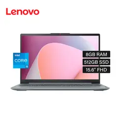 LENOVO - Laptop Ideapad SLIM 3 15IRU8 Intel Core i5 1335U RAM 16GB Disco 512GB SSD 15.6" FHD FreeDos