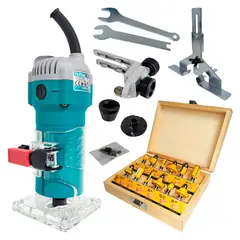 TOTAL TOOLS - RUTEADORA FRESADORA TUPI DE MANO PALMA TOTAL TLT6001 600W + 12PZAS